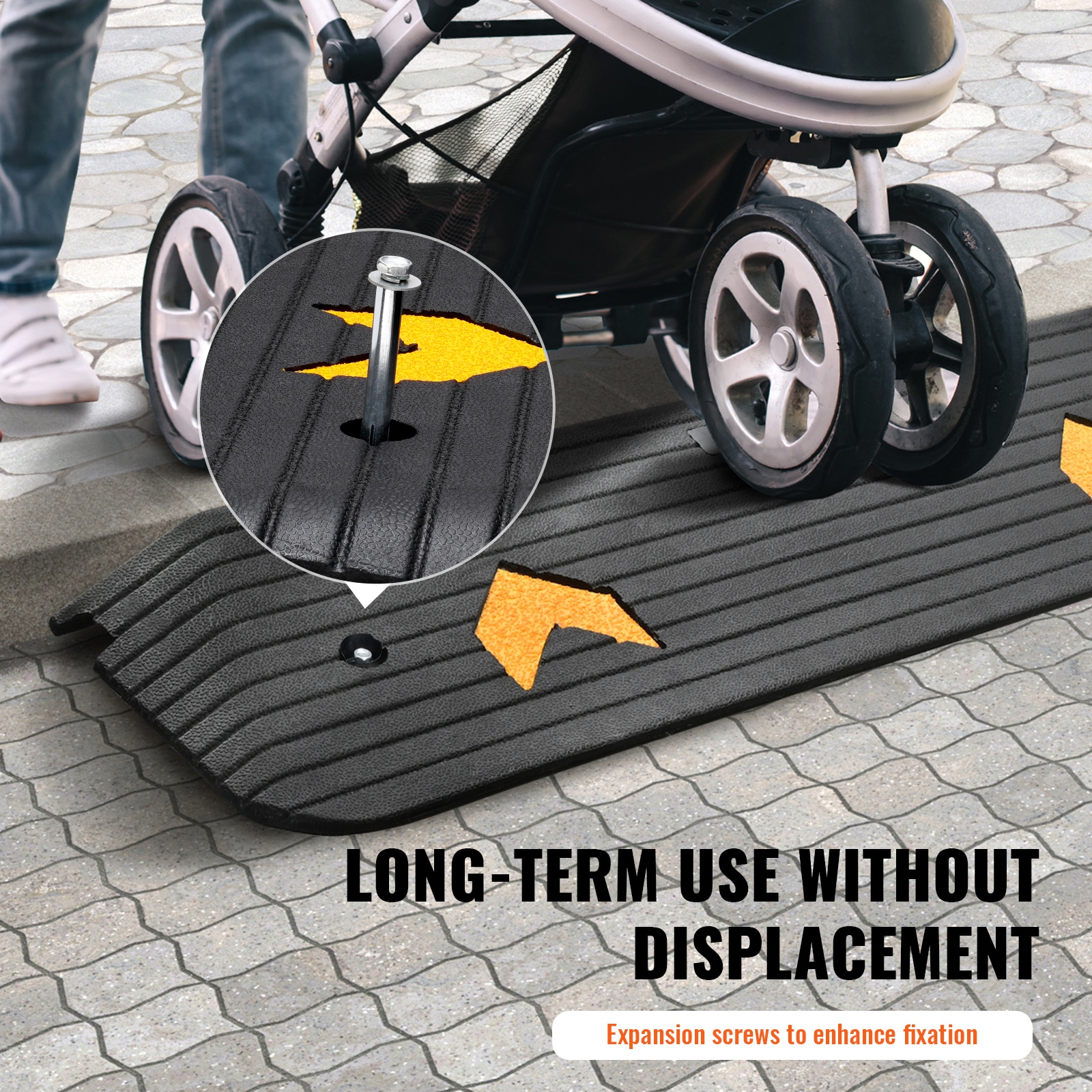 Rubber Threshold Ramp For Wheelchair And Scooter Doorway Access_voghion.com